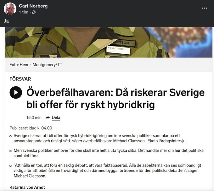 ÖB Claesson Om Politiskt Samtalsansvar