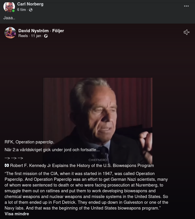 RFK Jr. Om Operation Paperclip & Amerikansk Biovapenforskningsstart