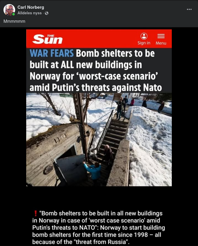 Norge I Skyddsrumsbyggningsläge