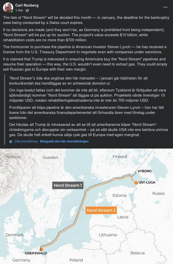 AdF Vill Öppna Nordstream