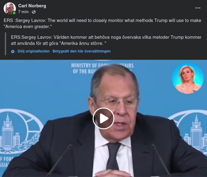 Övervakningsäskande Lavrov