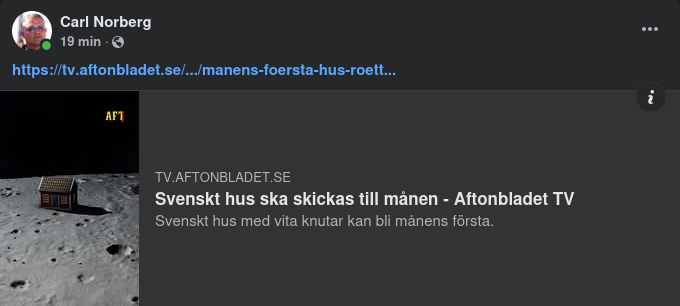 Svenskt Hus Till Månen..