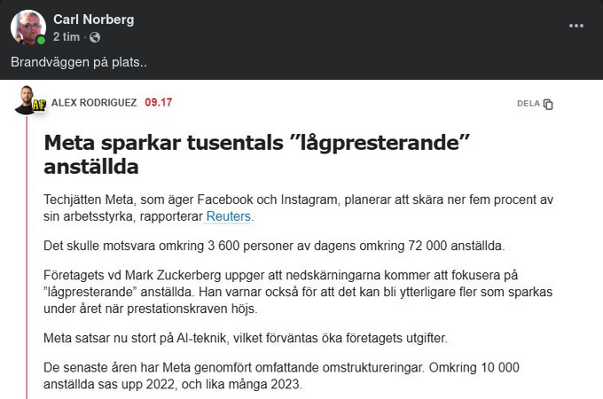 Meta Sparkar Tusentals