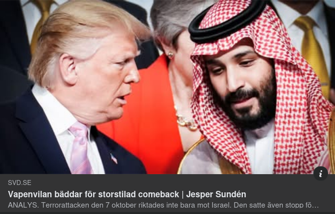 Mellanöstern & Storstilat Comebackbäddande I SvD