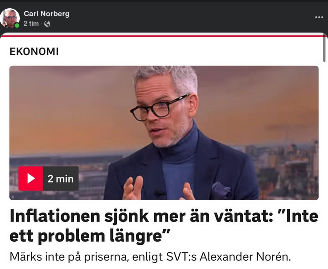 Sjunkande Inflation & Oförändrade Priser..