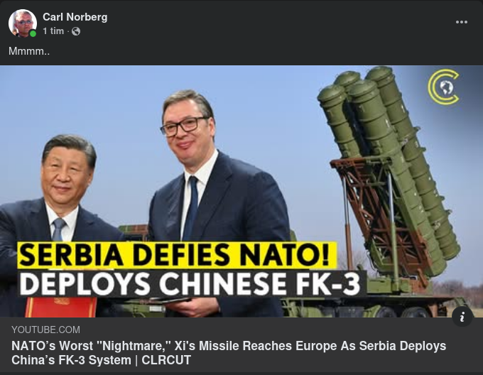 Kinas FK-3 System Till Serbien