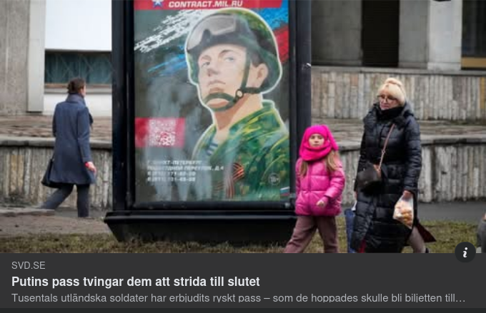 Om Putin-Pass & Utländska Soldater I Källangivande SvD