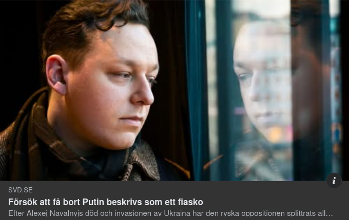 Tappat Ryskt Oppositonshopp I Stockholm