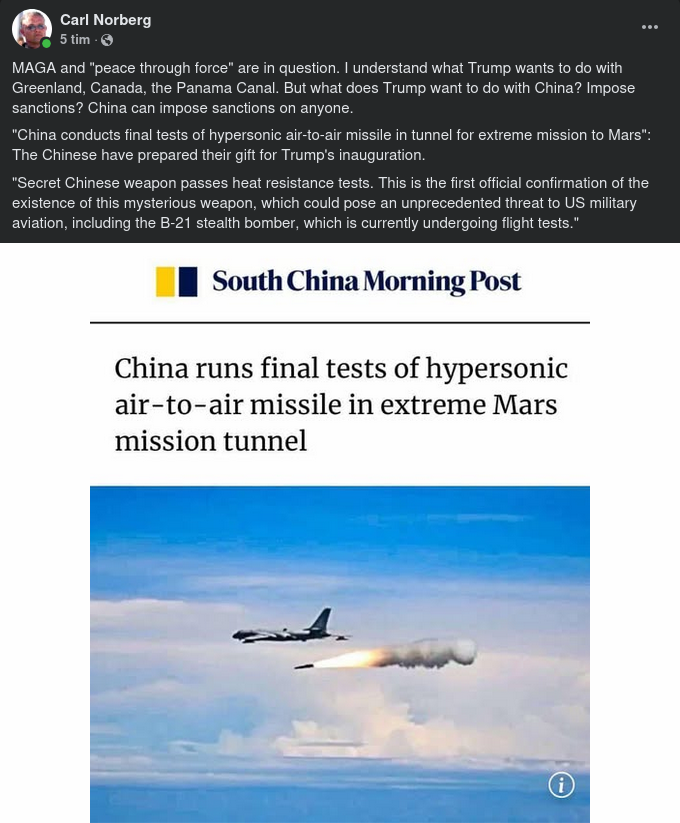 Hypersonisk Från Kina