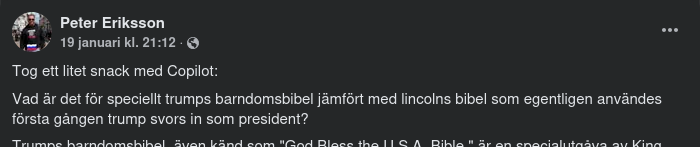 Copilot-Snack Om Trumps Barndomsbibel