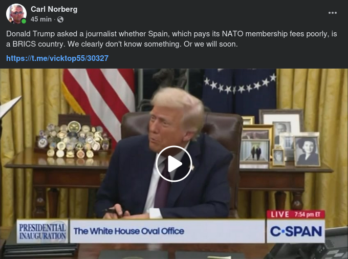 Trump Frågar Om Spanien & BRICS