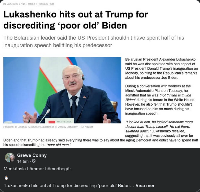 Medkännande Lukashenko