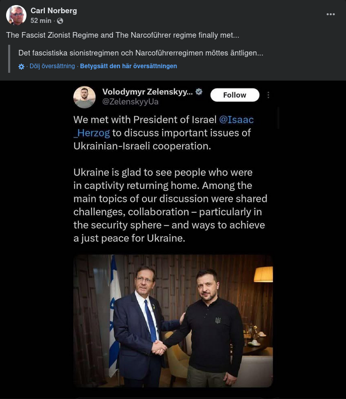 Zelensky Mötte Herzog