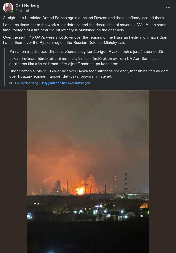 Ukrainsk Attack Mot Ryazan