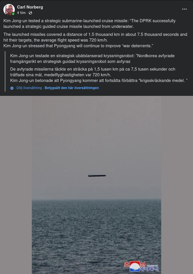 Nordkoreansk Ubåtsprovskjutning