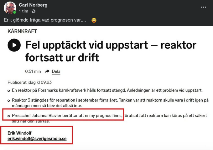 Fortsatt Driftstopp På Forsmark
