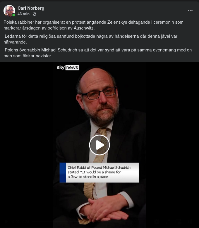 Rabbi-Organiserad Zelensky-Protest