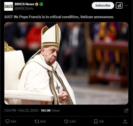 Påven I Kritisk Kondition