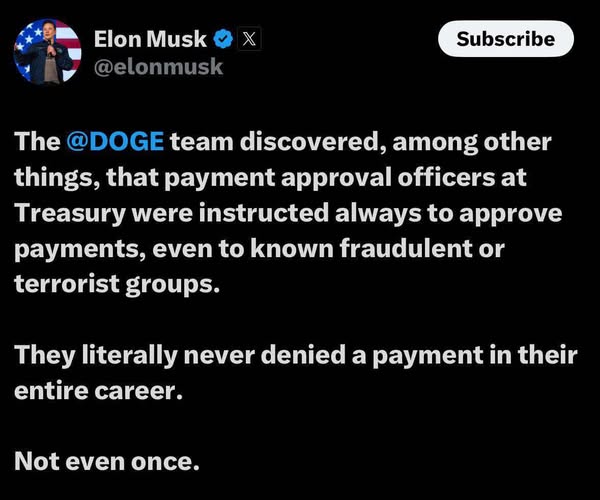 DOGE Upptäcker Terroristfinansiering