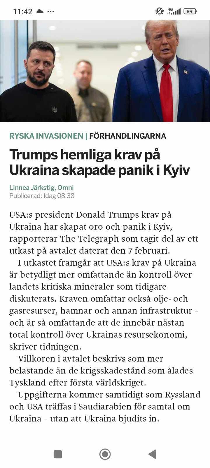 Kiev-Panik Efter Trump-Krav