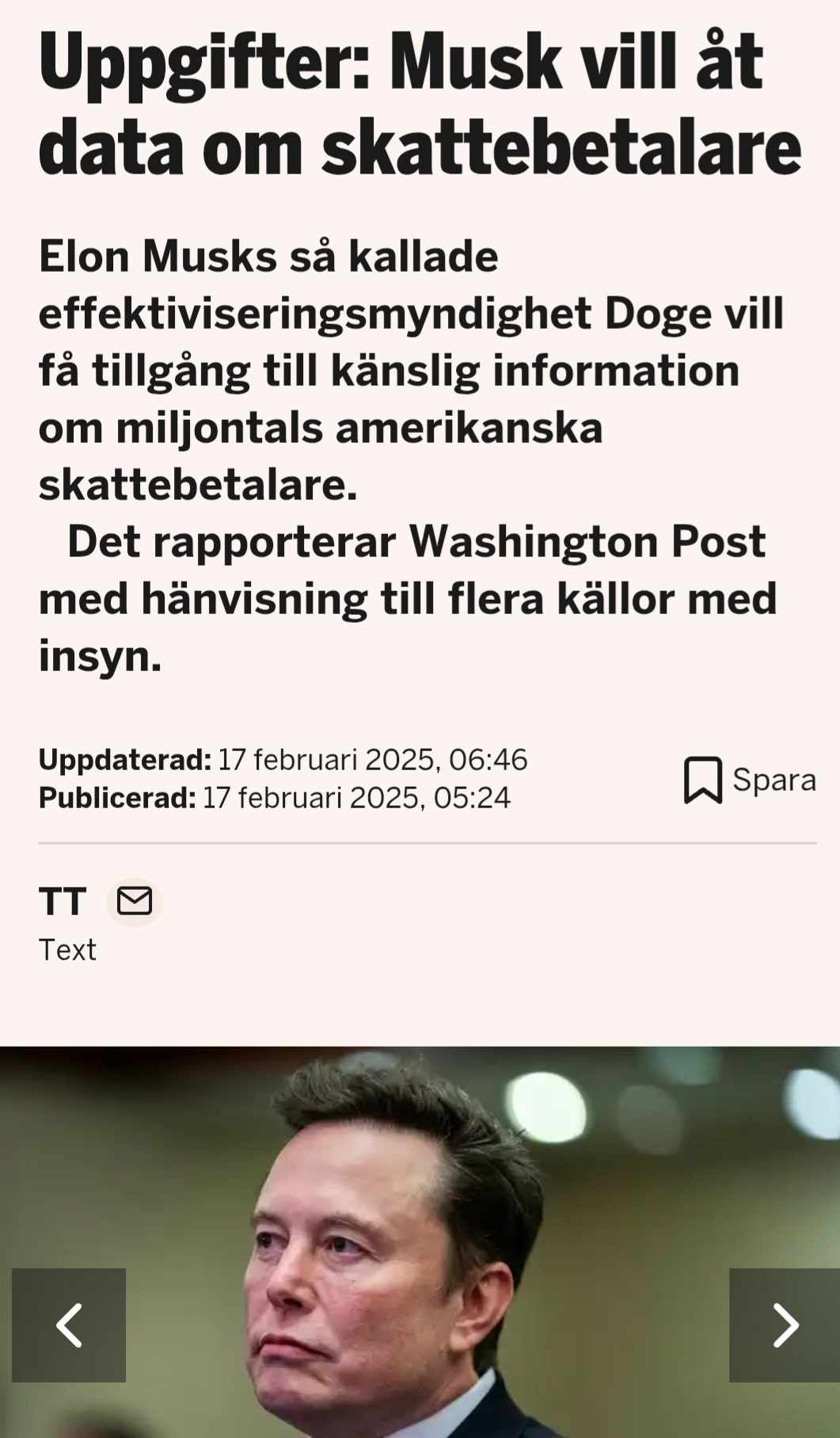 DOGE Vill Ha Skatteinformationsdata