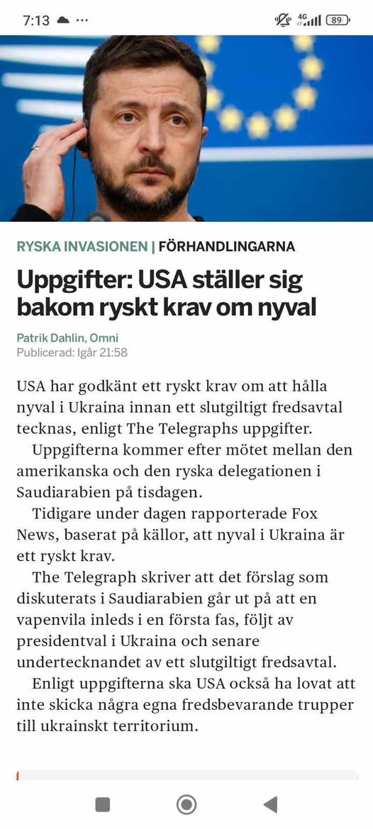 USA Accepterar Ryskt Krav Om Ukrainskt Nyval