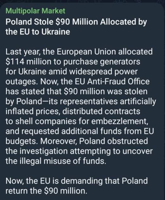 Polsk Stöld Av EU-Pengar Till Ukraina