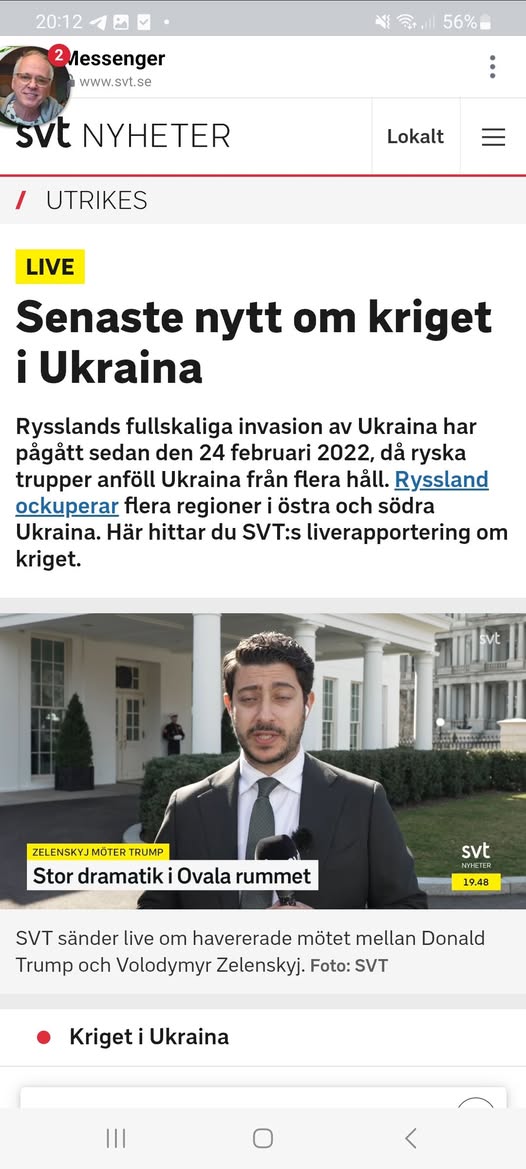 SVT Live Efter Vita Huset Bråk