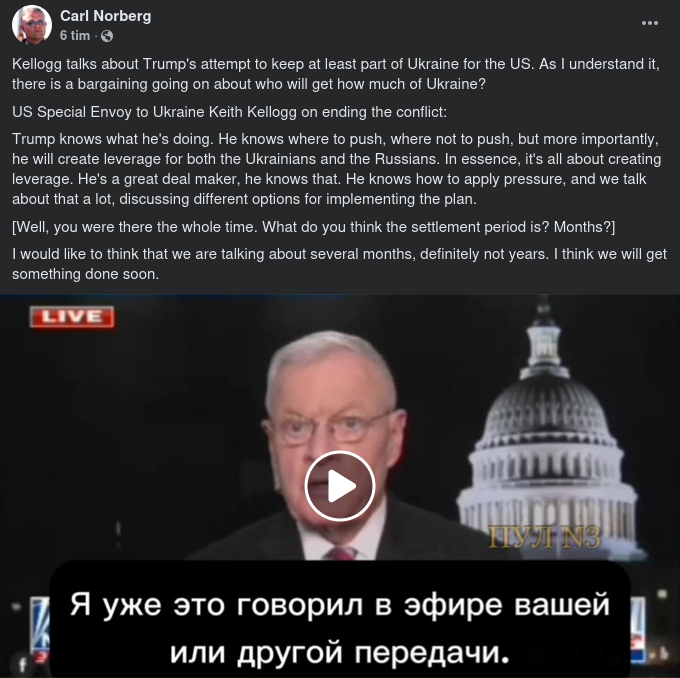 Kellogg Om Trump & Ukraina