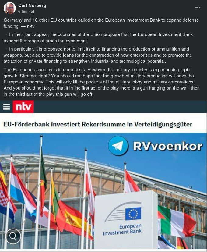 Investeringsförslag Från 19 EU-Länder Till EIB
