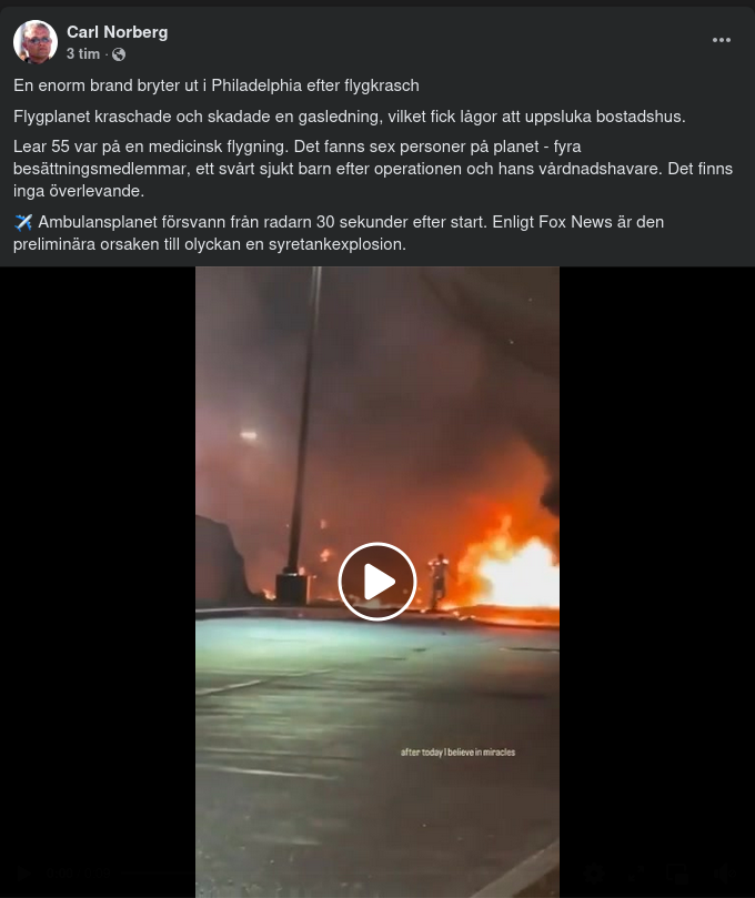 Flygkrasch & Gasbrand I Philadelphia