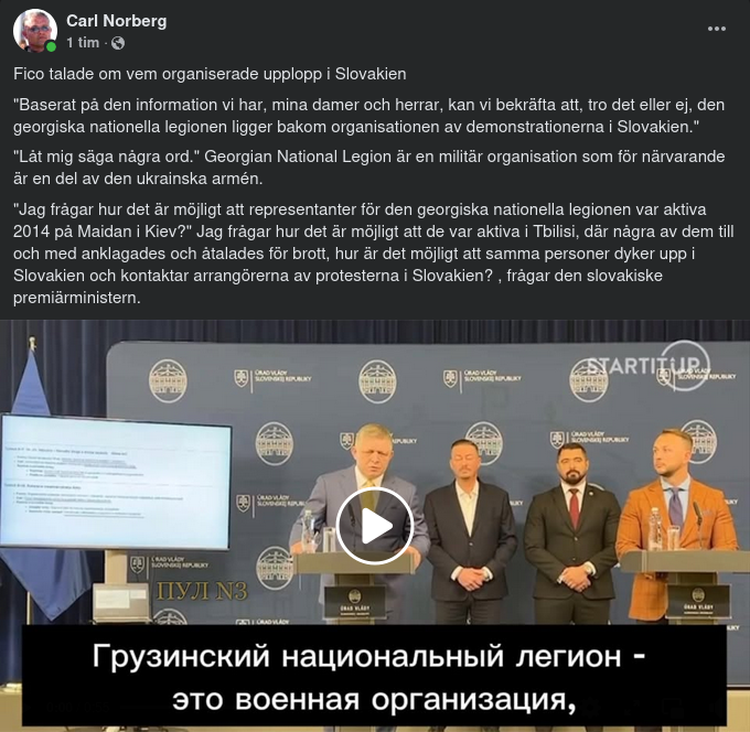 Fico Om Georgian National Legion Som Slovakiska Upploppsorganisatörer