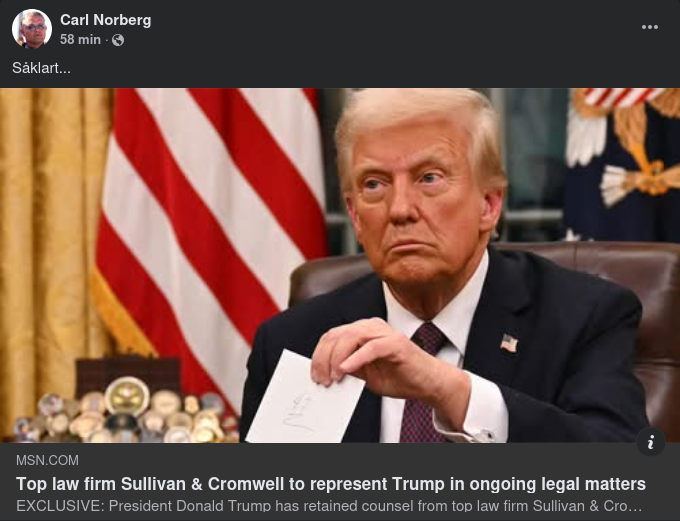 Sullivan & Cromwell Ska Representera Trump