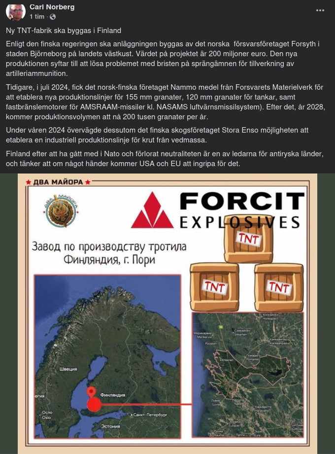 Ny TNT-Fabrik I Finland