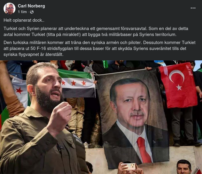 Gemensamt Försvarsavtal Planeras Mellan Turkiet & Syrien