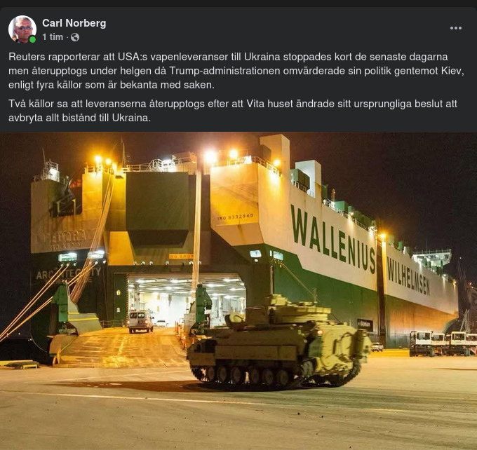 Återupptagna Vapenleveranser