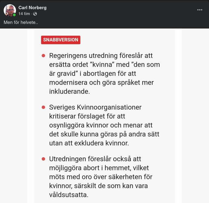 Från Kvinna Till Den Som Är Gravid..