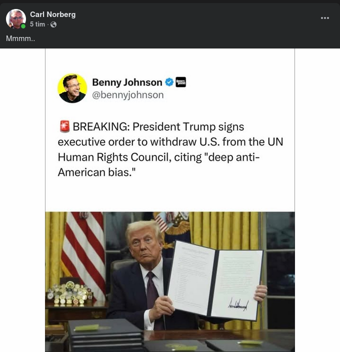 Trump Drar USA Ur UNHRC