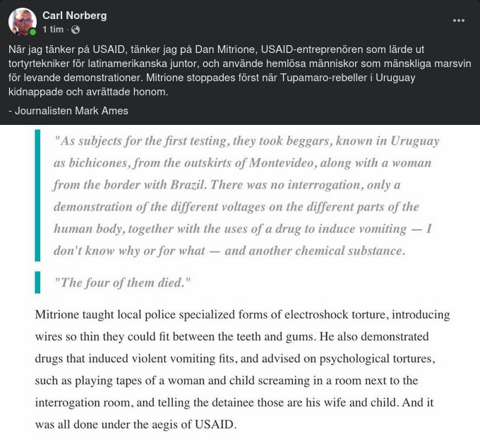 USAID & Tankar På Dan Mitrione