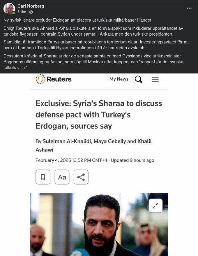 Syrien Erbjuder Turkiet Militärbaser