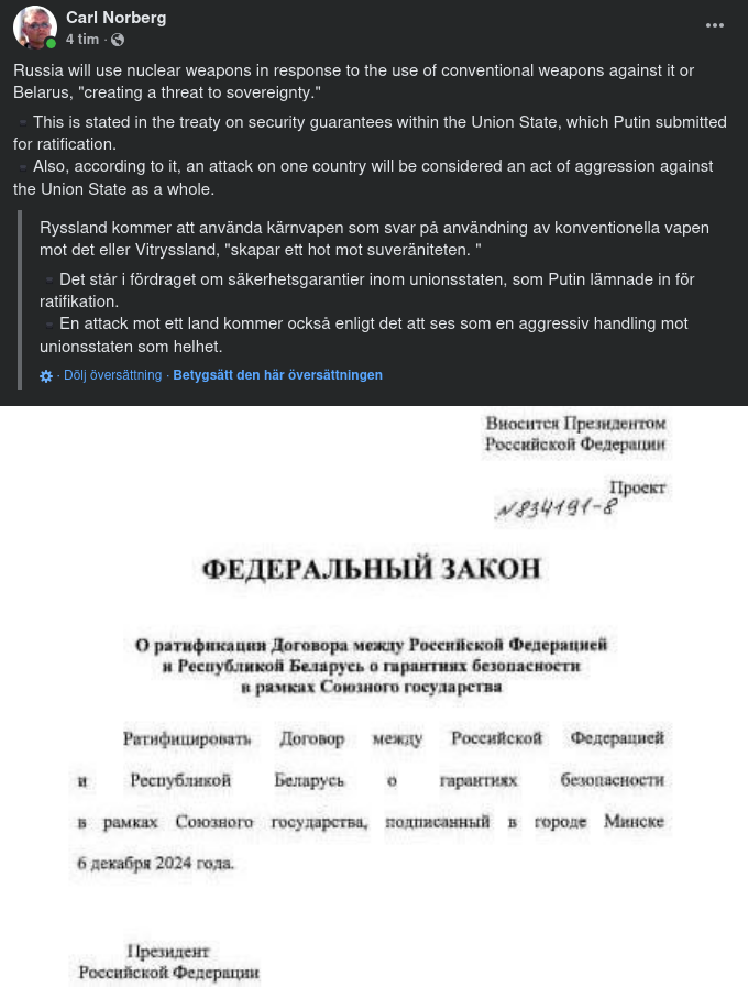 Ryska Kärnvapenanvändningsskäl