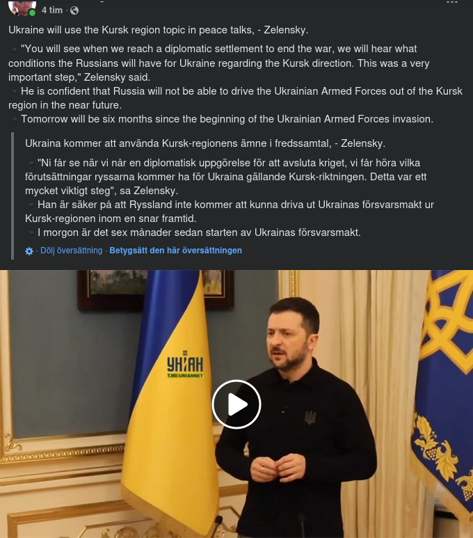 Kursk Som Ukrainskt Fredssamtalsämne