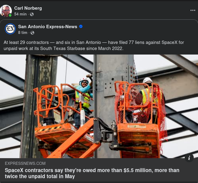 Obetalda För SpaceX-Arbete