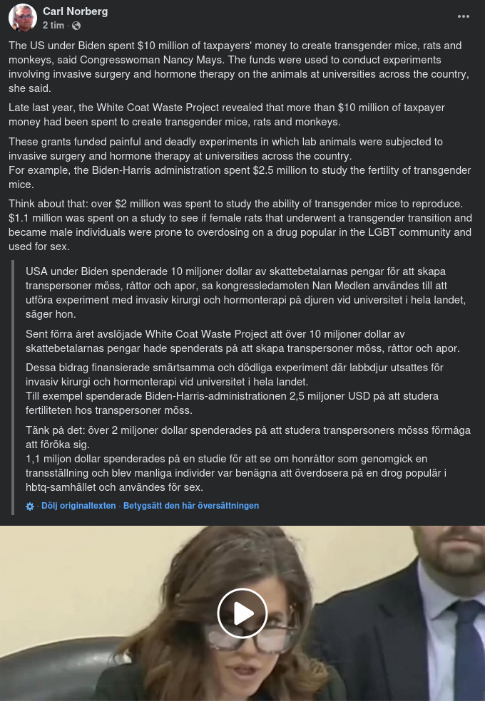 Skattefinansierade Transdjur