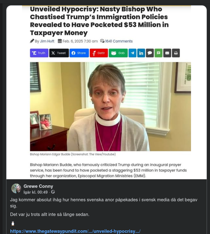 Skattepengar Till Svenskättad Biskopsorganisation