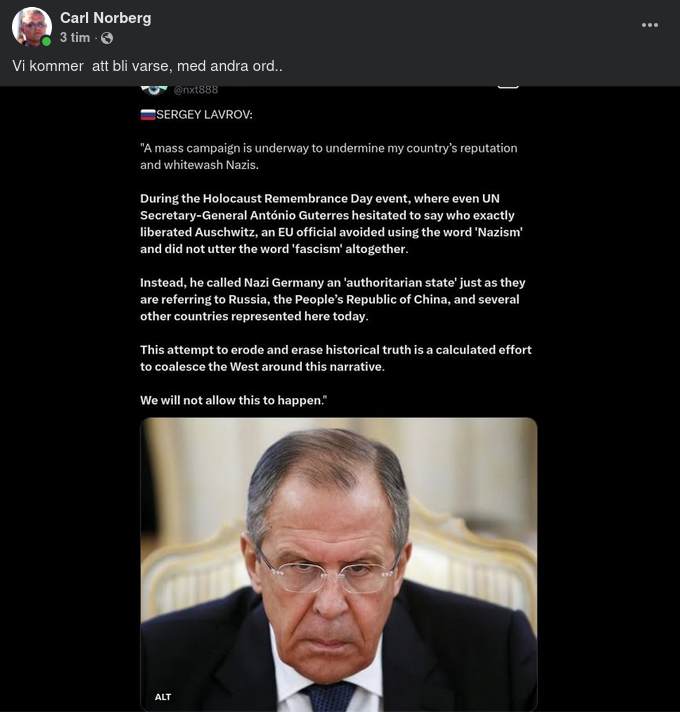 Lavrov Om Förintelsehistorierevision