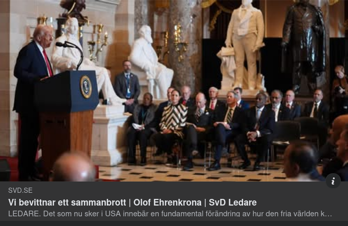 Sammanbrottsbevittnande Ehrenkrona I SvD