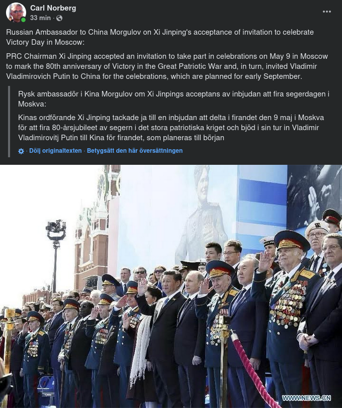 XI Tackar Ja Till Moskvainbjudan