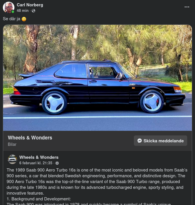 1989 Saab 900 Aero Turbo 16s