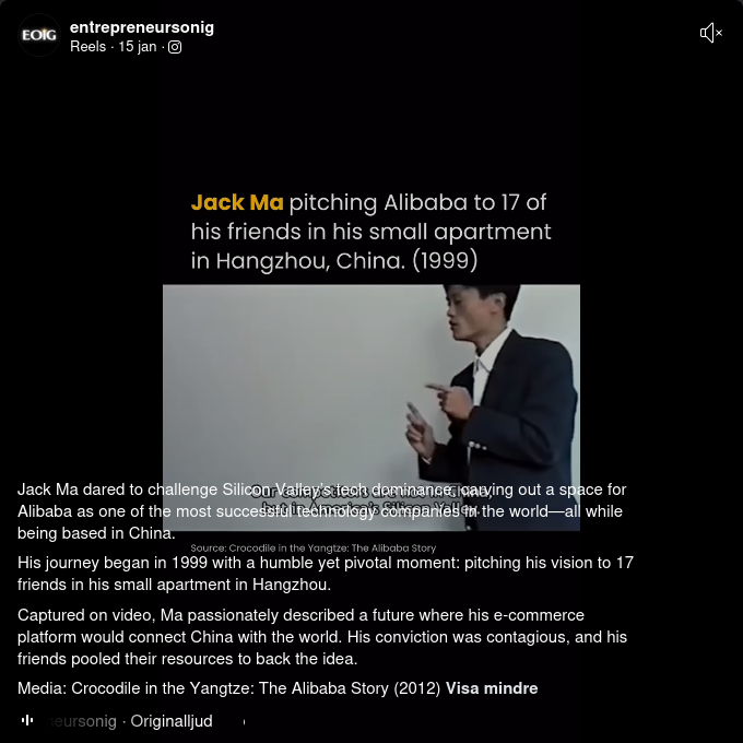Entusiastisk Jack Ma 1999
